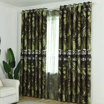 

Modern Nordic Tropical Printed Rainforest Plant Leaves Pattern Curtain Treatment Blackout Curtains for Living Room Bedroom