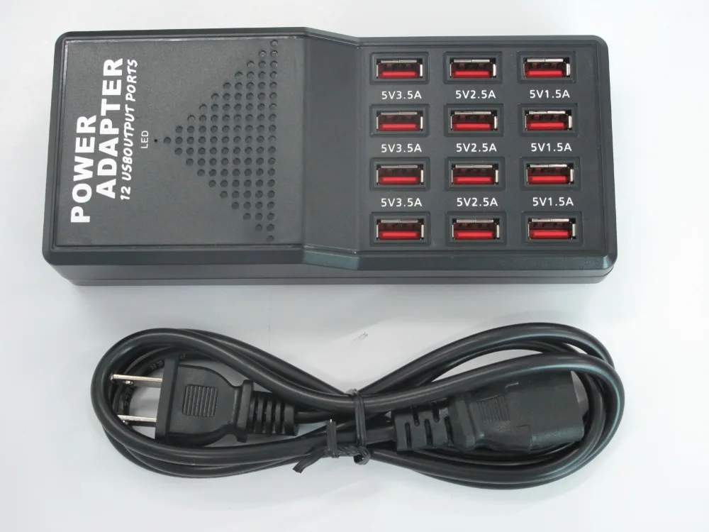 Универсальное настенное зарядное устройство с USB-портом 5 В 1 5-5 А 12 портов |