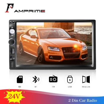 

AMPrime 2din Car Audio Multimedia 24V Car Bluetooth Autoradio Mirrorlink FM AUX MP5 player Auto Stereo With Rear view Cammera