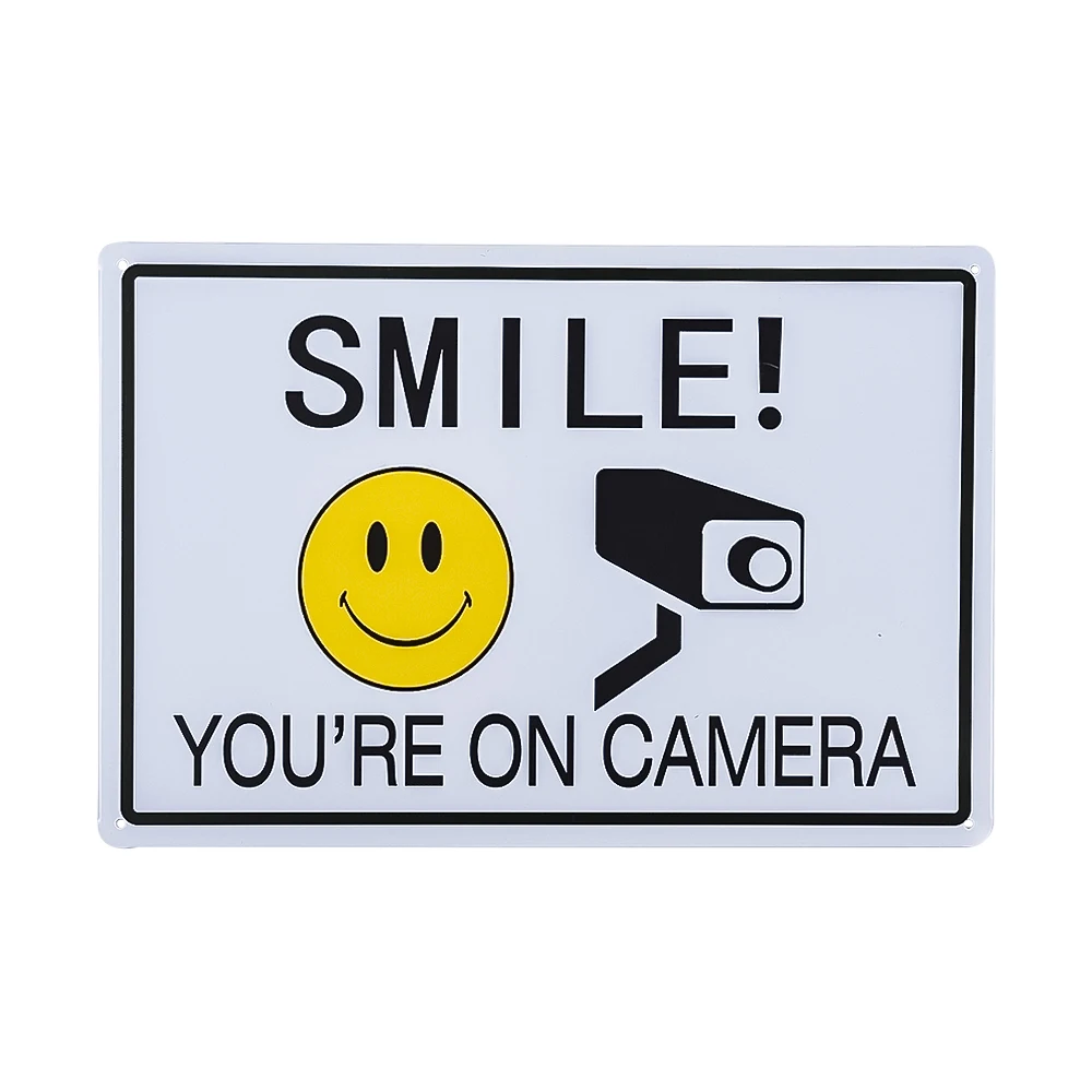 Smile You're On Camera Sign Indoor/Outdoor sign Video Surveillance Warning Signs for Home and Business Security Camera/CCTV | Дом и сад