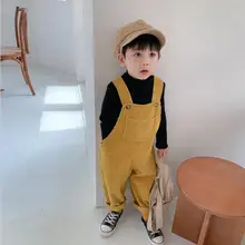 Коллекция года, корейский стиль, комбинезон для девочек и мальчиков, Модные осенние детские штаны для детей возрастом от 1 года до 6 лет