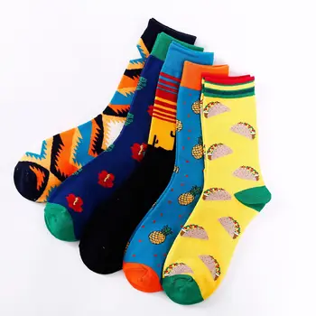 

Colorful Women Men Socks Crew Socks Cotton Socks New Sandwiches Pineapple Socks Happy Funny Harajuku