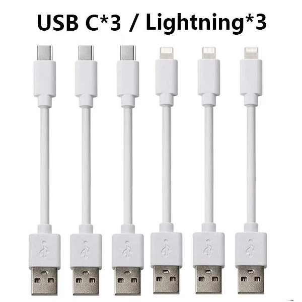 65 watt car charger White 6PCS Short Cable 25CM Micro USB Type C Wire Charging Cord For iphone Android 2A Fast Charge Mobile Phone Charger Station 65w charger usb c Chargers