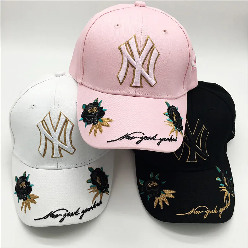 

Baseball cap, water drill, crane flower embroidery, duck tongue cap, sunscreen hat for men and women in summer