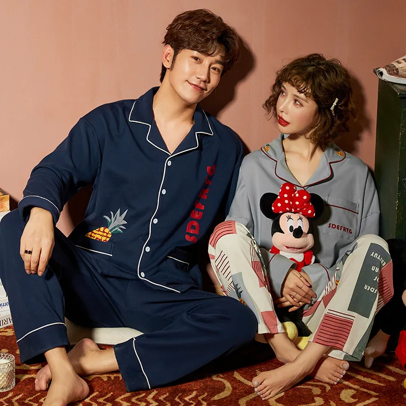 

[LZ # C33248 #-C6991 # Collection] Cardigan Couples INS Korean-style Long Sleeve Pajamas Homewear Set