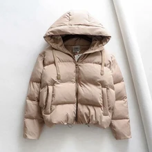 NEW 2021 Cotton Padded Jacket Winter Hooded Parkas Woman Warm Down Jacket Large Size Woman Coat Thicken Women Casual Women