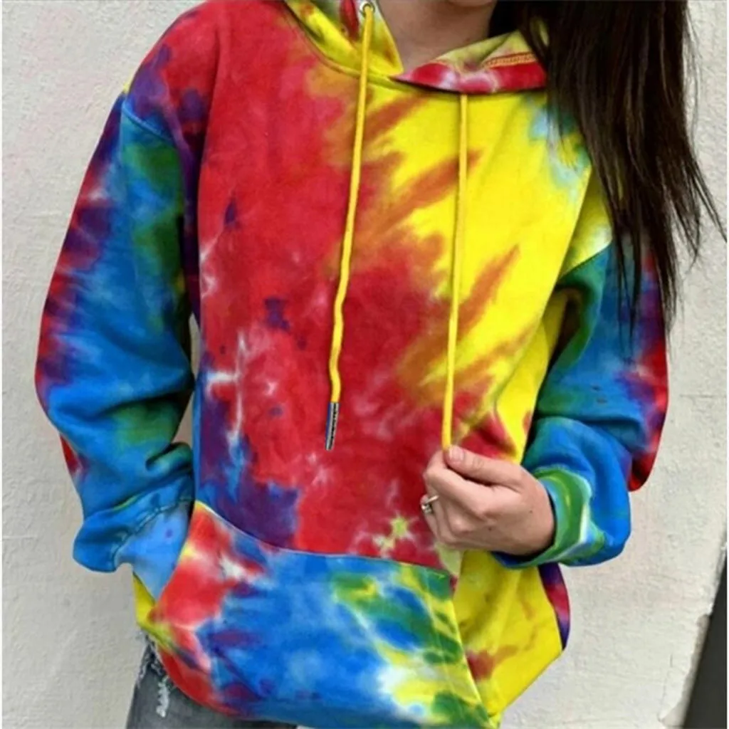 

Loose Tie Dye Sweatshirt Women Hoodies Winter Long Sleeves Hooded Sweatshirt Fashion Casual Oversized Hoodie Harajuku Hoodies