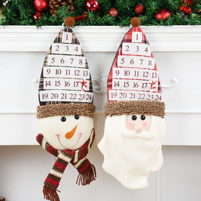 Санта-Клаус, снеговик, Рождественский календарь, календарь на день рождения, Адвент-календарь, Новогоднее украшение, рождественские украшения для дома