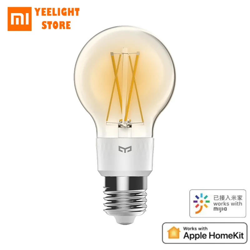 MI Mijia Yeelight умный светодиодный лампочка, шелковая лампа E27, регулируемая яркость, умная лампа для Wi-Fi, приложение Mihome, Apple, Homekit, пульт дистанционного управления