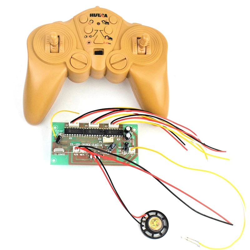 

Huina 350 550 2.4G 50 Meters 15CH Remote Control and Receiver Board Radio System 6-7.2V for Excavator Tank Kit with Speaker