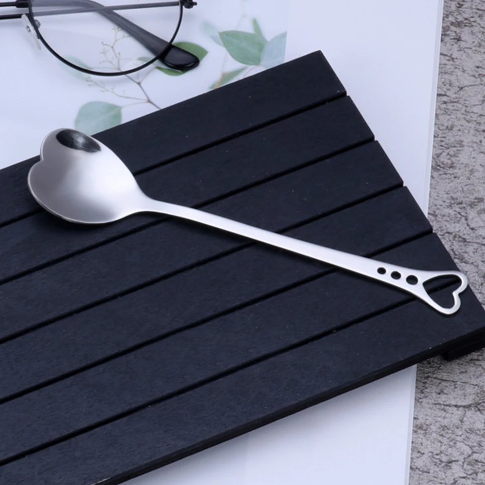 

4PCS/Set Fashion Dinnerware Gift Party Portable Exquisite Wedding Stainless Steel Spoon Heart Shaped Teaspoon Kitchen Gadget