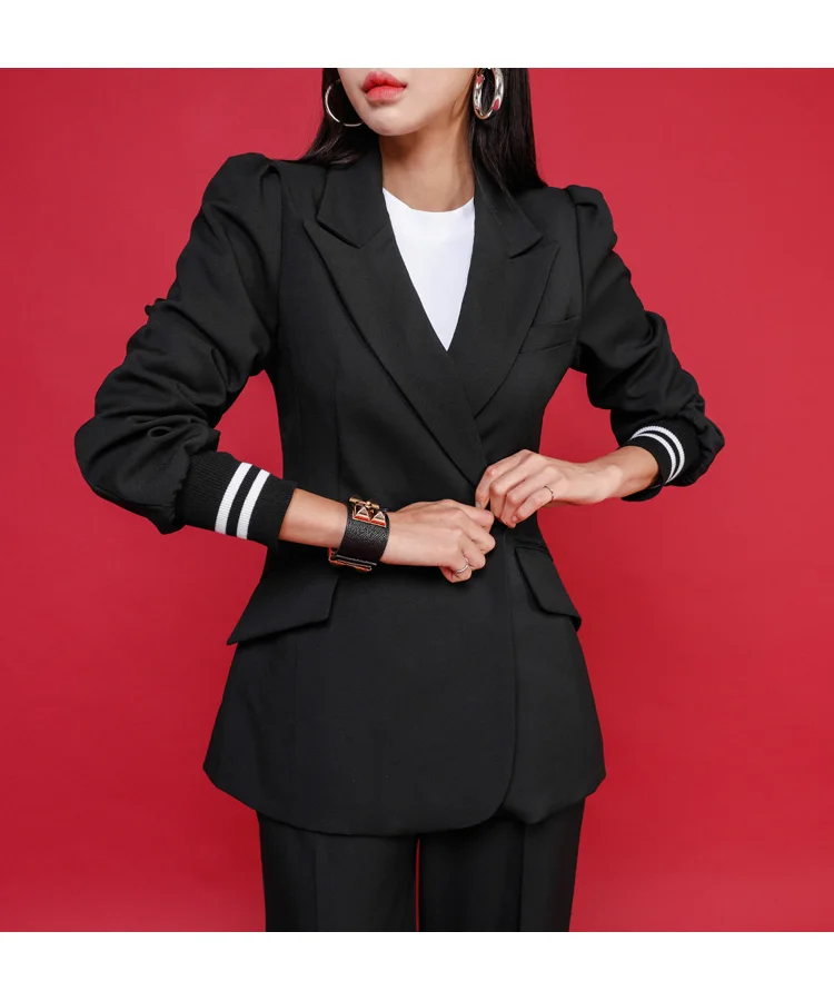 Women's new two-piece autumn and winter temperament commuter slim suit jacket casual fashion OL professional pants suit