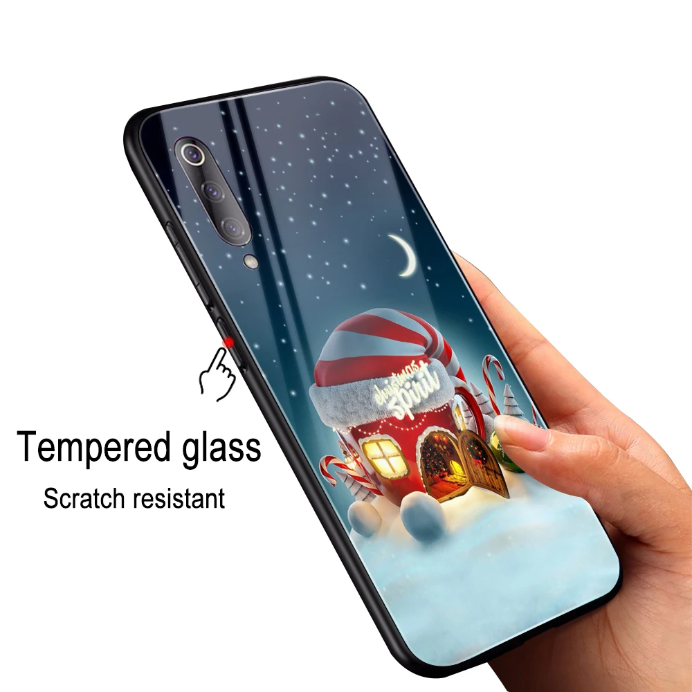 Ciciber для Xiaomi mi 9 8 9T A2 6X PocoPhone F1 mi X 2 2S Стеклянные чехлы для телефонов для Red mi Note 7 8 6 Pro Чехол С Рождеством