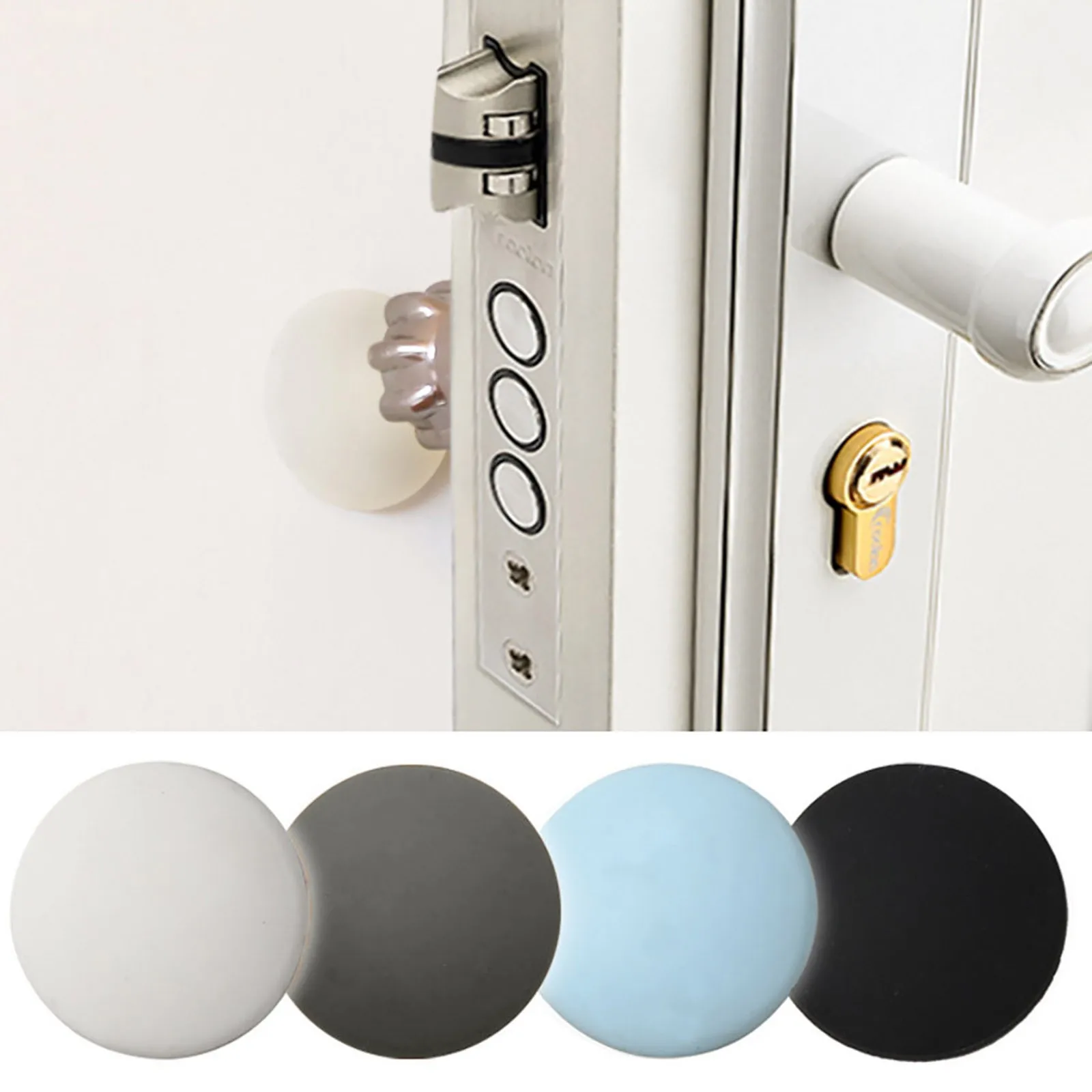 Rubber Home Door Doorknob Back Wall Protector Savior Crash Pad Soft Rubber Pad To Protect The Wall Self Adhesive Door Stoppers door stopper