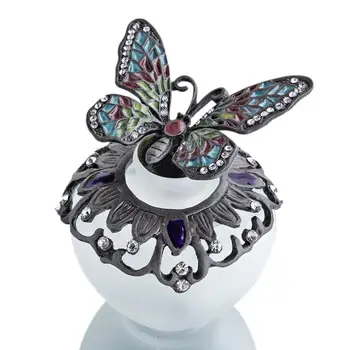 

40ml Retro Frosted Clear Restoring Glass Perfume Bottle with Butterfly Stopper Empty Refillable Container Wedding Lady's Gift