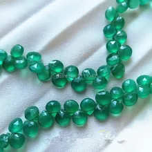Свободные бусины Зеленый Халцедон Сердце Граненый 7-8 мм 20 см для DIY ювелирных изделий FPPJ бусины природа
