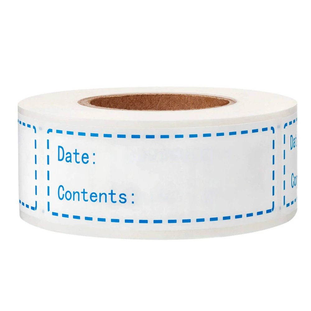 

150pcs date and content stickers Self-Adhesive Removable Freezer Refrigerator Food Storage Paper Sticker Labels White 25X75Mm