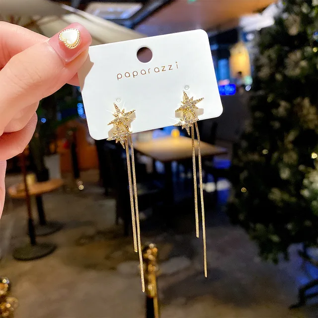 2021 new drop-shaped alloy long earrings, elegant women's fashion earrings, jewelry MHM-03-011-004-001