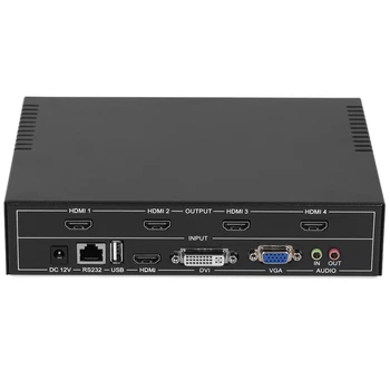 

4 Channel Video Wall Controller 2X2 HDMI DVI VGA USB Video Processor with RS232 Control for 4 TV Splicing EU Plug