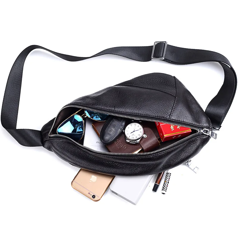 

MISFITS 2020 Men's Waist Bag New Belt Bags soft cowhide casual sports hip hop travel Anti-theft Crossbody bag