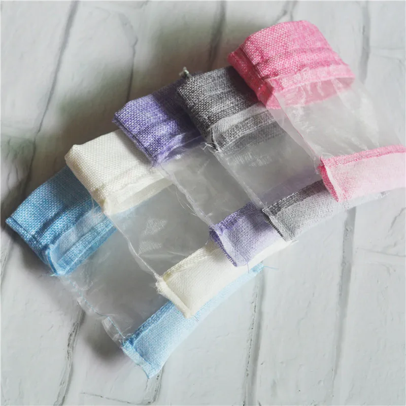 

10pcs Double-sided window jute jewelry gift drawstring receiving bag linen bundle pocket high-quality packaging selling 10*14cm