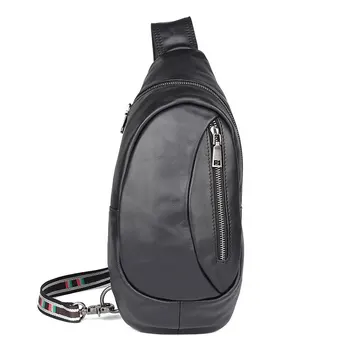 

Chest Bag Men Leather Backbag With Travel Organizer Male Waist Bag Sling Leather Casual Chest Pack Crossbody Bags for Men 4022A