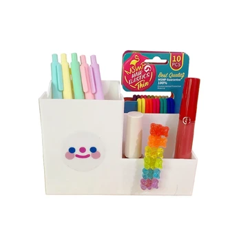 

2020 New Creative Multifunctional 4 Grid Desktop Organizer Pen Holder Makeup Storage Box School Office Accessories Stationery