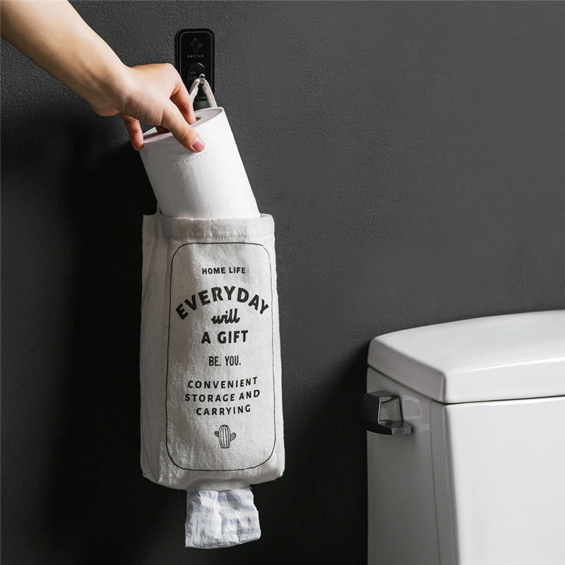 Garbage Bag Storage Bag Double-portable Kitchen Wall-mounted Debris Storage Box Simple Mini Portable Lazy Local storage 