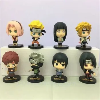 

8 Pcs/set Naruto Q Version Uzumaki Naruto Uchiha Sasuke Hatake Kakashi Haruno Sakura Hyuuga Hinata PVC Action Model Toy G582
