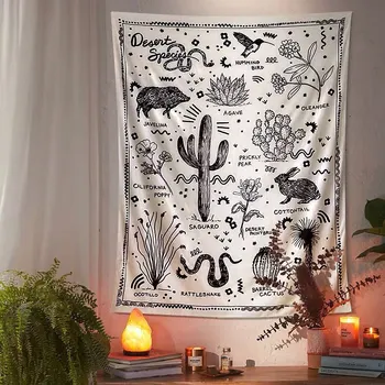 

Cactus Plants Bohemia Hanging Wall Tapestry Mandala India Snake Floral Psychedelic Wall Carpet Dorm Home Boho Decor Wall Blanket