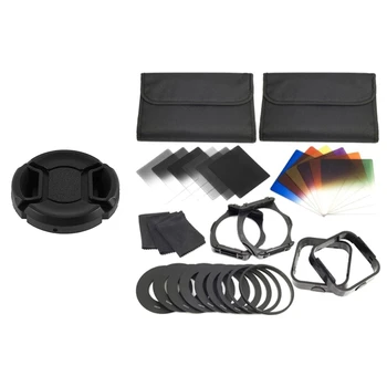 

1x Univeral 37mm Center Pinch Front Lens Cap for DSLR Camera & 1 Set Filters + Ring Adapter for Cokin P Series LF142