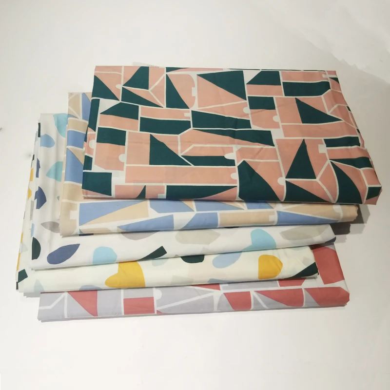 

cotton fabric for child dress Geometric patterns printed cloth Poplin DIY Clothes bedding set handmade sewing patchwork fabric
