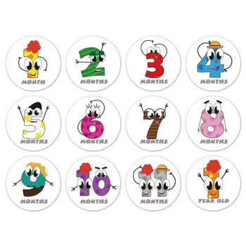 

First Year Monthly Milestone Photo Sharing Newborn Baby Boy Girl Belly Stickers 1-12 Months for Photo Keepsakes