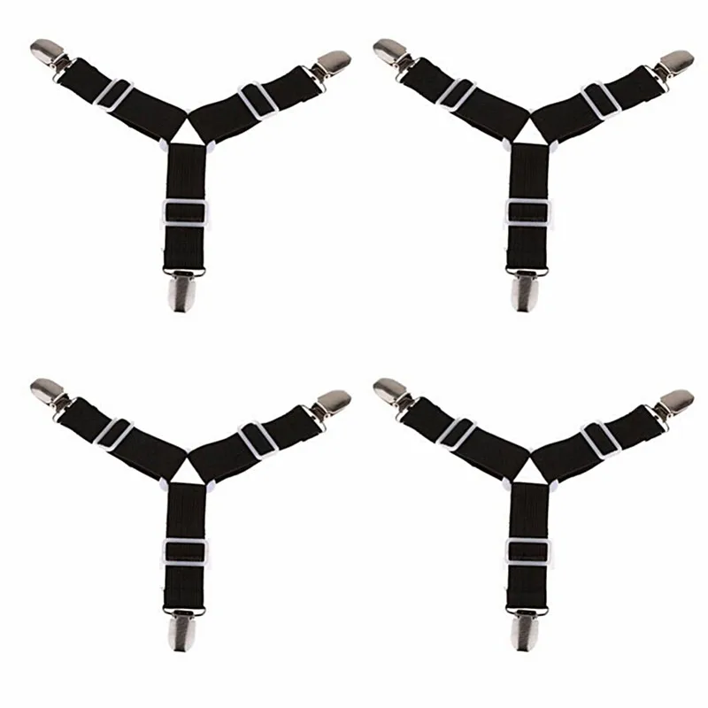 Pinzas para hojas de cama ajustables, soporte de pinzas, colchón, edredón, manta, correas de sujeción, cinturón antideslizante, 2 uds.