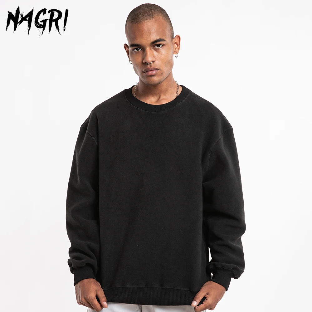 NAGRI Men Solid Color Sweatshirt Hip Hop Streetwear Casual Fleece Sweatshirts Autumn Winter Long Sleeve Pullover Hoodie NAGRI Men Solid Color Sweatshirt Hip Hop Streetwear Casual Fleece Sweatshirts Autumn Winter Long Sleeve Pullover Hoodie