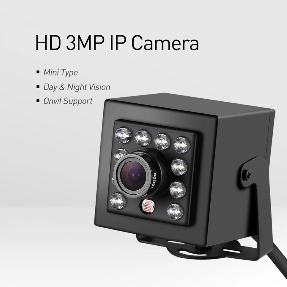 

POE H.265 HD 3MP Mini Type IP Camera 10 LED IR Indoor Security 1296P / 1080P Night Vision P2P CCTV System Video Surveillance Cam