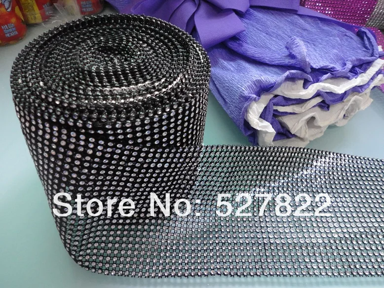 4.5x10 Yards 24 Row DIAMOND MESH WRAP ROLL SPARKLE RHINESTONE Crystal Ribbon x GoldBlackPinkSilverGoldRose Purple8.JPG