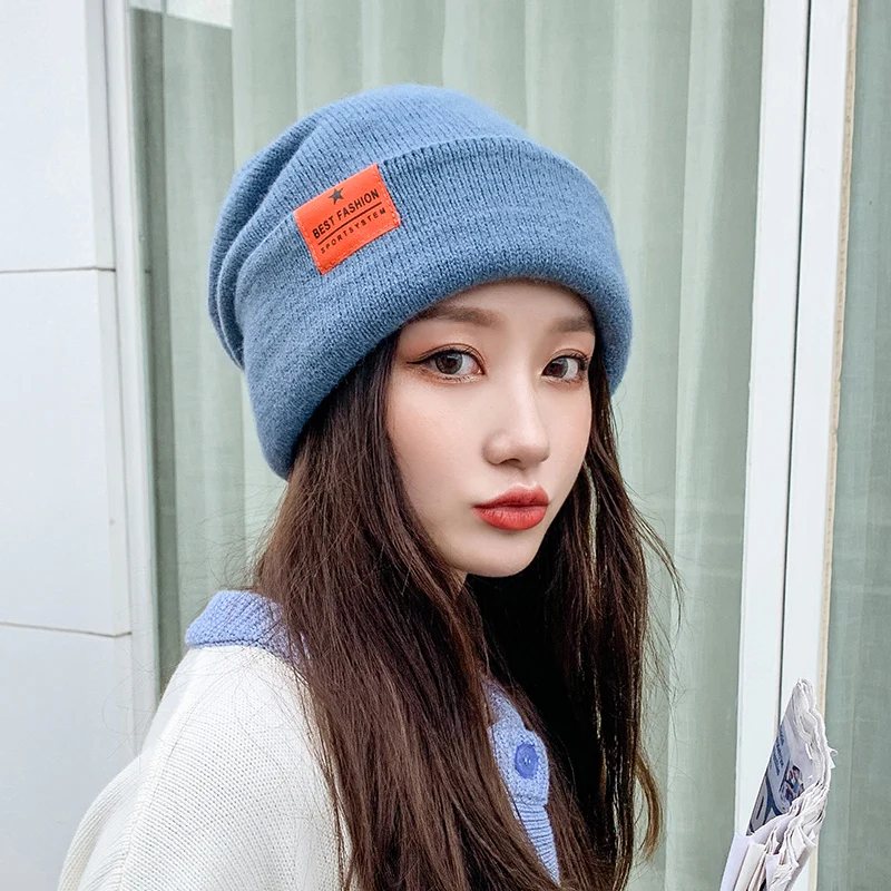 

Beanie Hat for Women Men Winter Hat Knitted Autumn Skullies Hat Unisex Ladies Warm Bonnet Cap Korean Black Red Cap