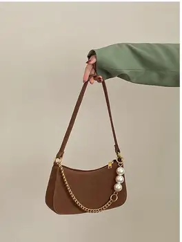 

Fashion women bag chain flap zipper girl messenger shoulder bag pearl cross body sweet female bag baguette ty25rt
