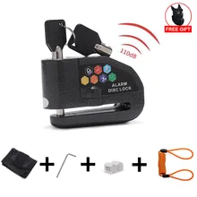 Candado de seguridad para bicicleta, candado de seguridad para ciclismo, resistente al agua, antirrobo, alarma de vibración de 110db