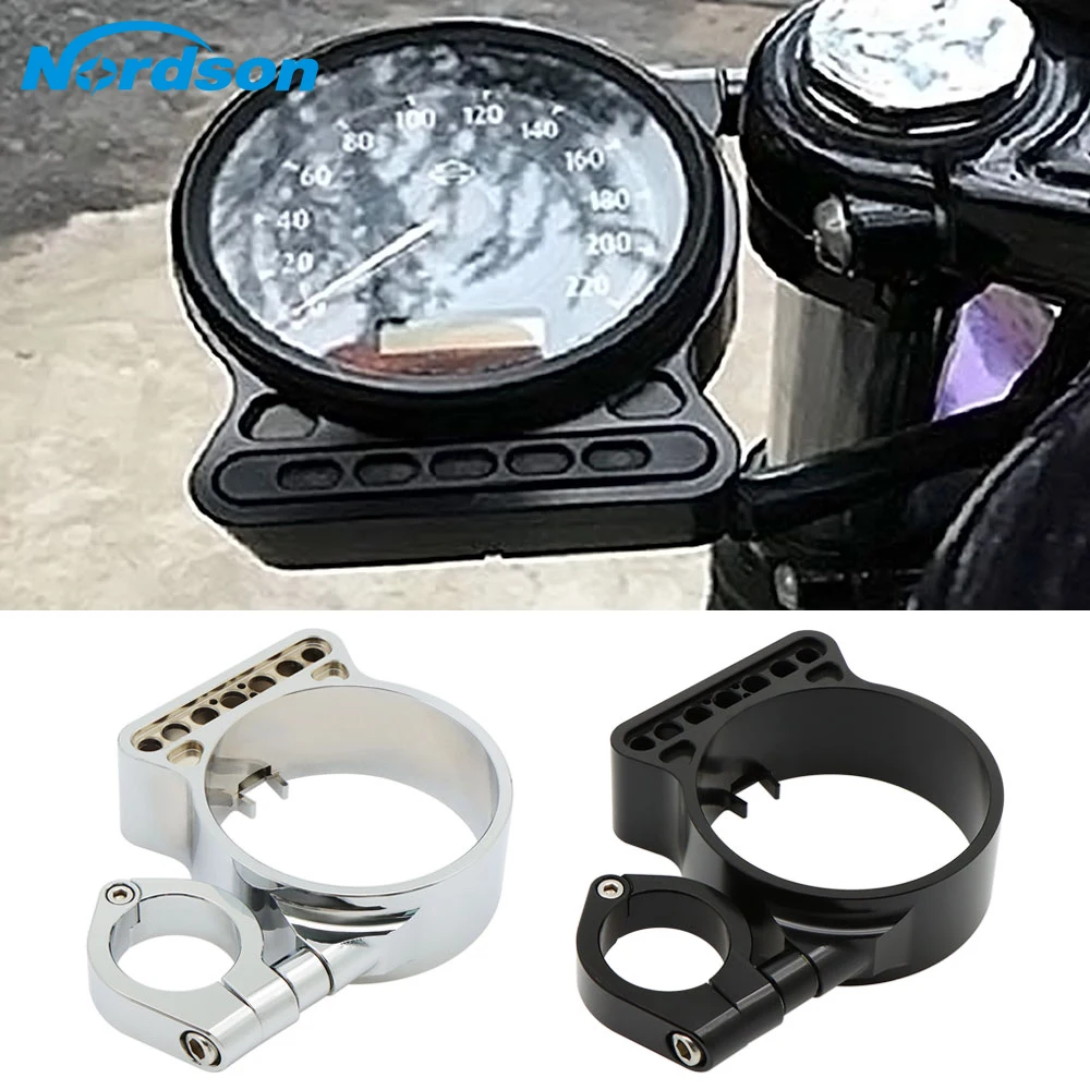 Nordson 39mm/16" Black Aluminum Side Mount Speedo Relocator Bracket For Harley Sportster xl 883 1200 48 Deluxe Hugger Iron XLH |
