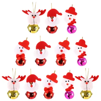 

12Pcs Christmas Party Miniature Hanging Ornament Figurines Xmas Bells Decoration
