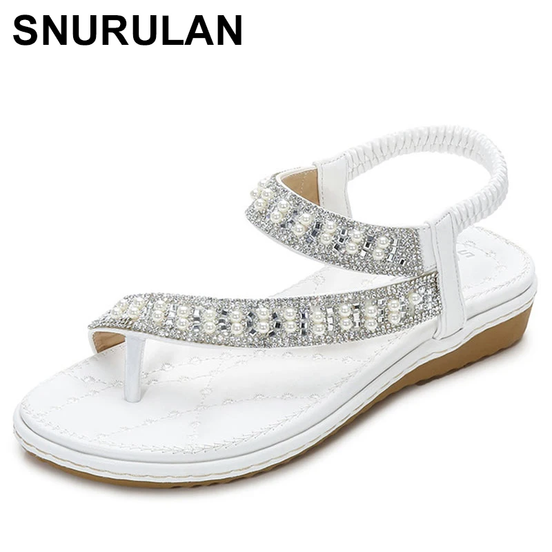 SNURULAN 2019 женские тапочки Летний сезон Синие кристаллы BOXIMIYA Стильные пляжные