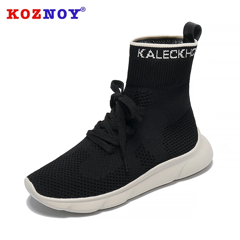 

Koznoy Sneakers Women Spring Autumn Flat Bottom Dropshipping Sewing Fashion Breathable Round Toe Solid Slip Leisure Women Shoes