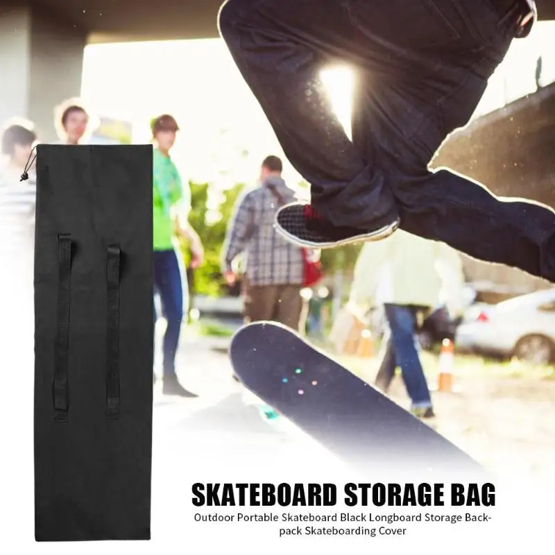 Сумка для переноски скейтборда на открытом воздухе рюкзак для хранения скейтборда портативный черный Лонгборд рюкзак с Кулиской