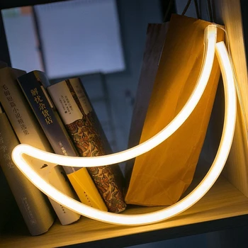 

Neon Night Light Moon Shaped USB & Battery Powered Hanging Wedding Sign Decor for Valentine's Day Birthday Party Kids Room Bar
