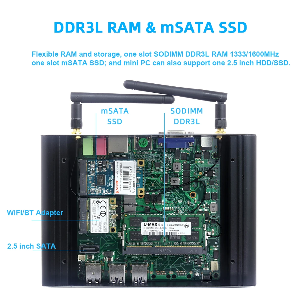 BEBEPC Мини ПК Intel Core i7 7500U 5500U i5 7200U i3 7100U безвентиляторный мини компьютер 300 м Вай Фай