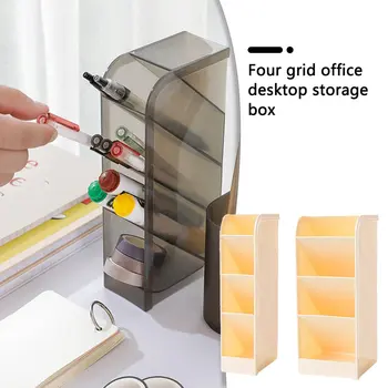 

New Creative 4 Grid Sub-grid Plastic Desk Organizer Desktop Office Pen Pencil Holder Makeup Storage Tray