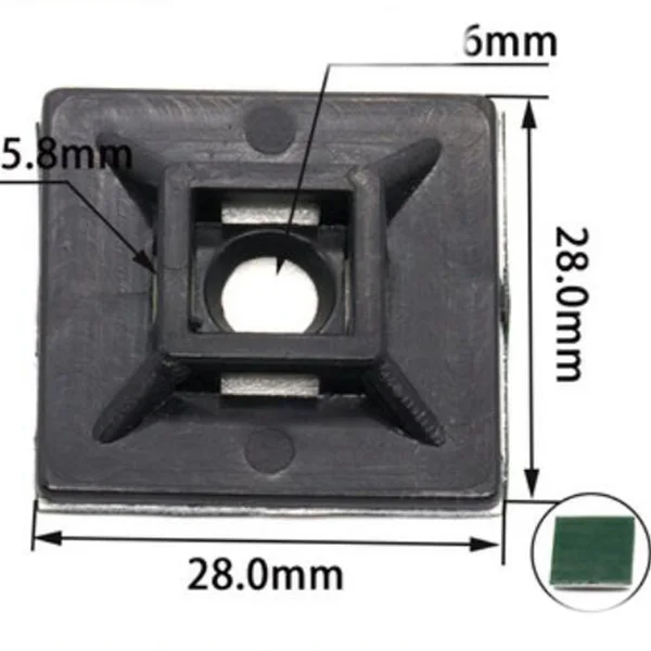 100) Различные размеры кабельные стяжки крепления базовые крепления провода стяжки на молнии - Цвет: 28X28MM