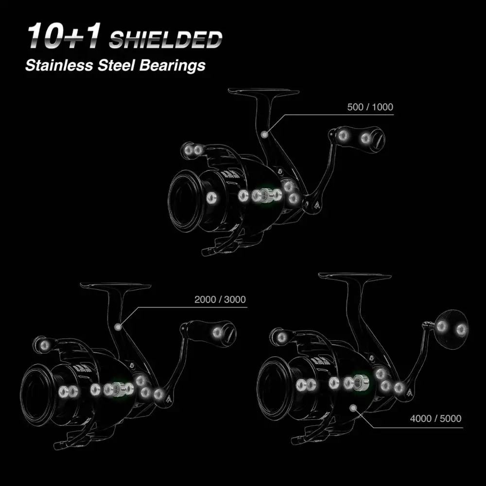 Piscifun Viper X Spinning Vissen Reel 4-15Kg Max Drag 5.2:1/6.2:1 Hoge Snelheid 10 + 1BB Glad En Snelle Ultralichte Vissen Rollen